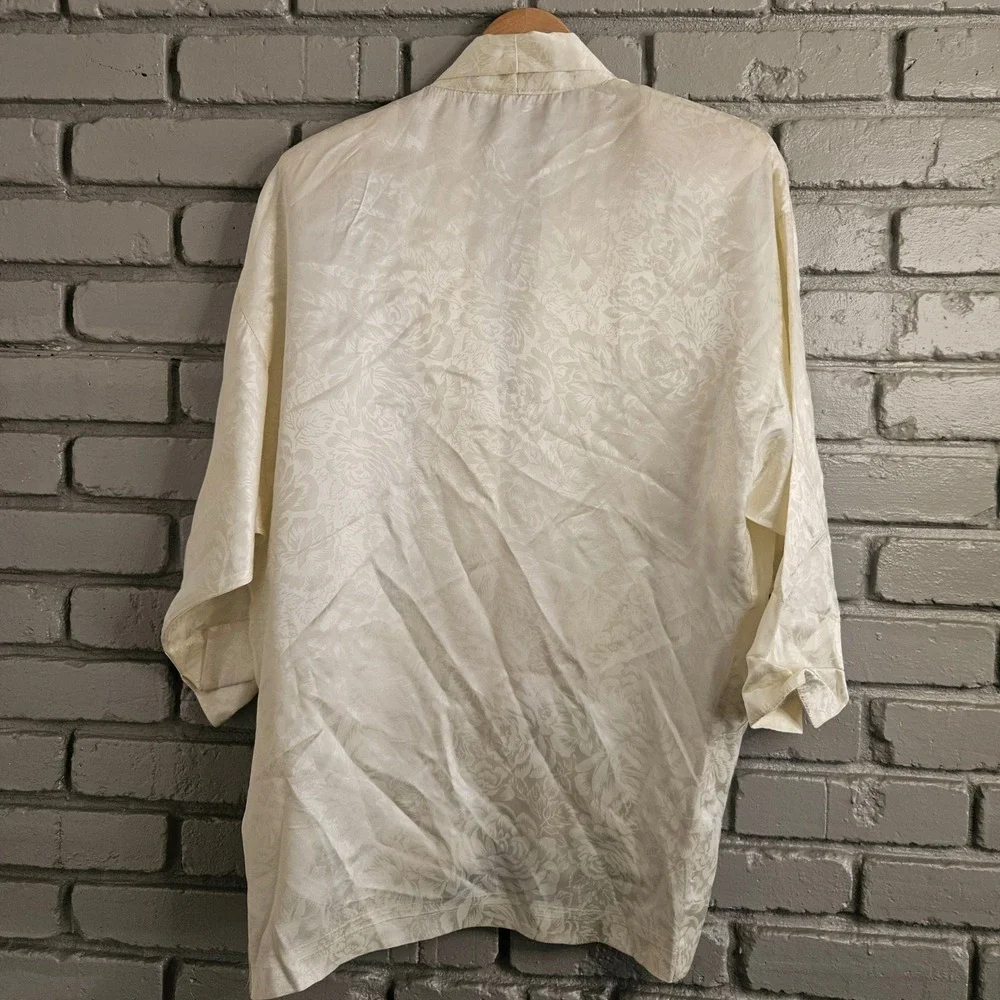Diamonds Run Wayne Diamond Vintage Ivory Floral Jacquard Blazer Jacket‎ Robe 5-6